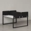 Бенч-система, 2 рабочих места, 5 тканевых экранов 1400x1200x750 RM169-3-14x12 Белый/Черный