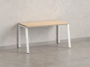Стол прямой на Л-образных опорах 1200x600x750 RM004-12x6 Вяз Швейцарский светлый/Белый