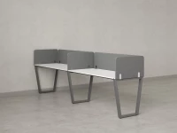 Бенч-система в 1 ряд, 2 рабочих места 5 тканевых экранов 3200x700x750 RM174-1-32x7 Белый/Серый