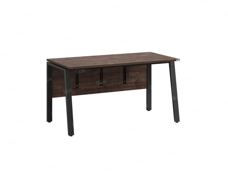 Стол прямой, Л-опора, экран ЛДСП,парящая стол-ца 1800x600x750 RM009-18x6 Дуб Апрельский шоколад/Черный
