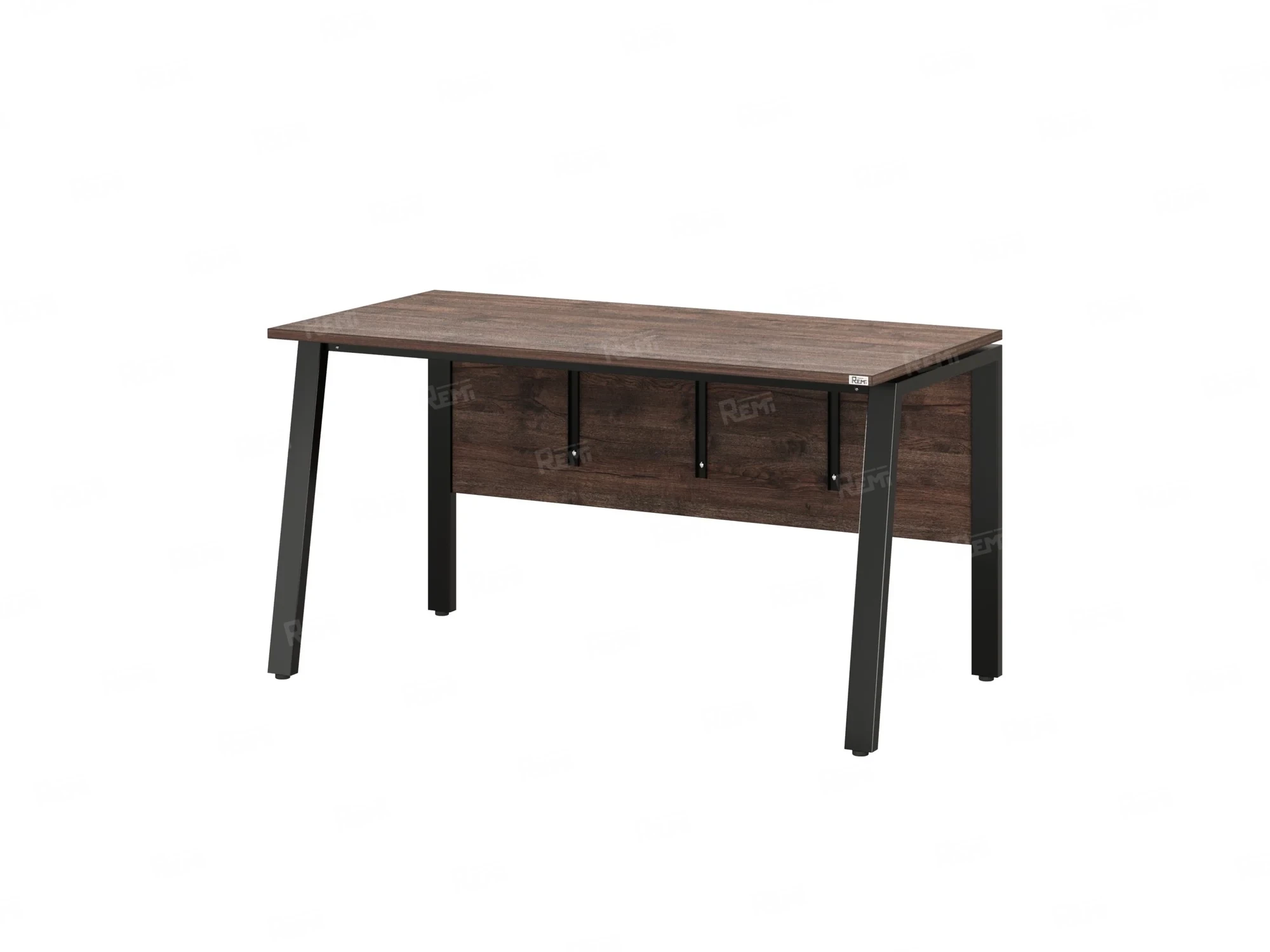 Стол прямой, Л-опора, экран ЛДСП,парящая стол-ца 1800x600x750 RM009-18x6 Дуб Апрельский шоколад/Черный