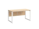 Стол прямой, О-опоры, экран ЛДСП,парящая стол-ца 800x600x750 RM008-8x6 Вяз Швейцарский светлый/Белый