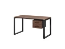 Стол прямой с подвесной тумбой 2 ящика, О-опора 2000x600x750 RM037-20x6 Дуб Апрельский шоколад/Черный