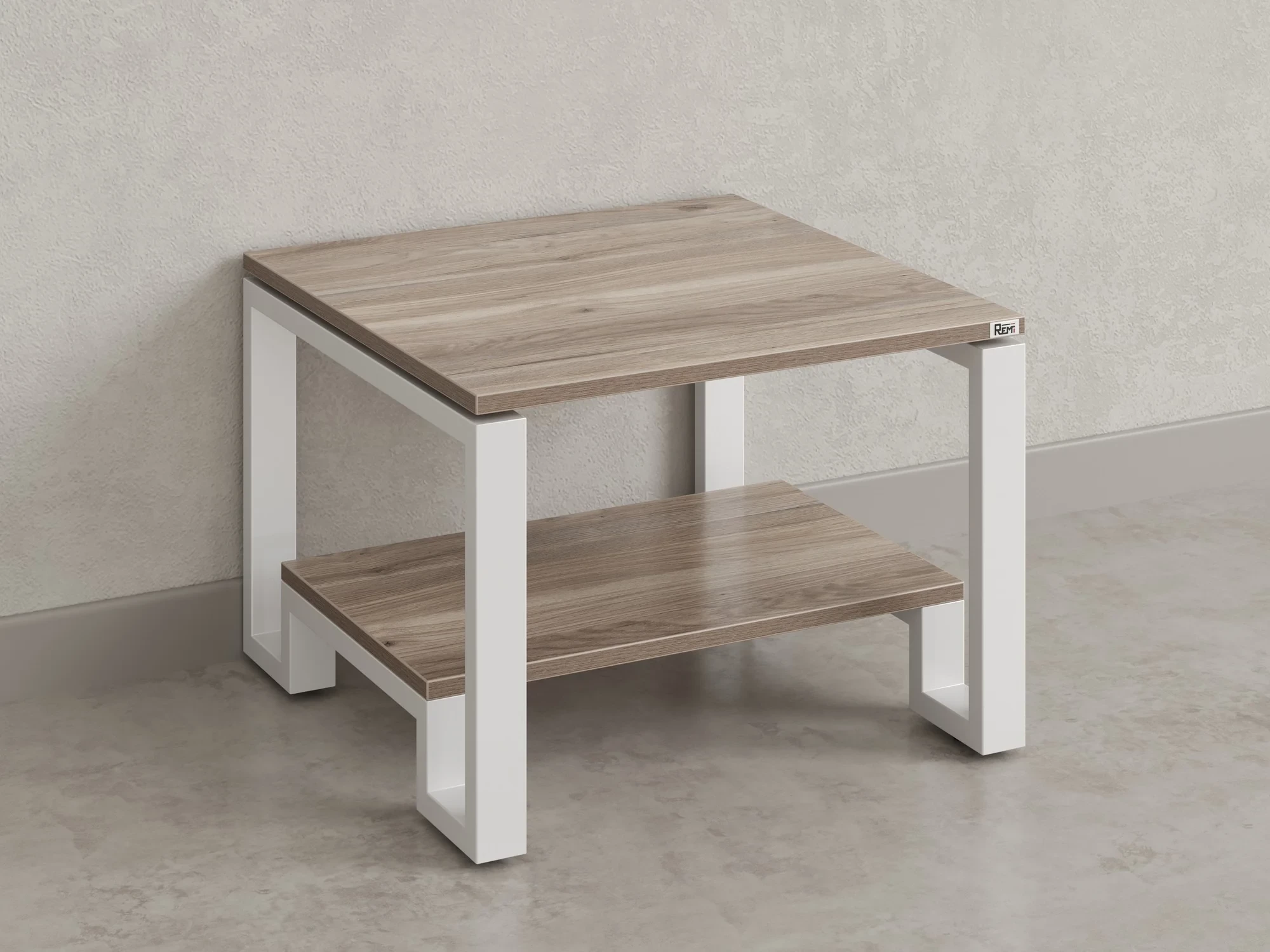 Журнальный стол с полкой 900x800x550 RM181-9x8 Дуб Маувелла/Белый