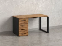 Стол прямой с тумбой на О-образных опоре, левый 1800x700x750 RM104-18x7 Юстус/Черный