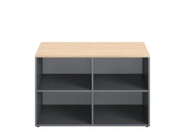 Стеллаж низкий, 4 ячейки 1200х600х750 RM146-12x6 Вяз Швейцарский светлый/Серый