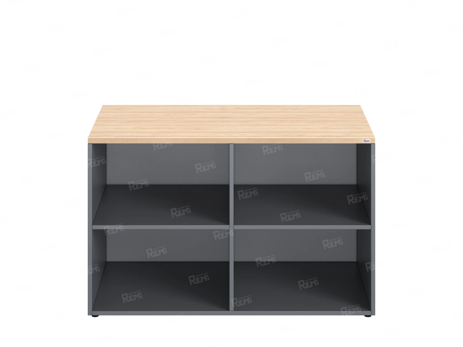 Стеллаж низкий, 4 ячейки 1200х600х750 RM146-12x6 Вяз Швейцарский светлый/Серый
