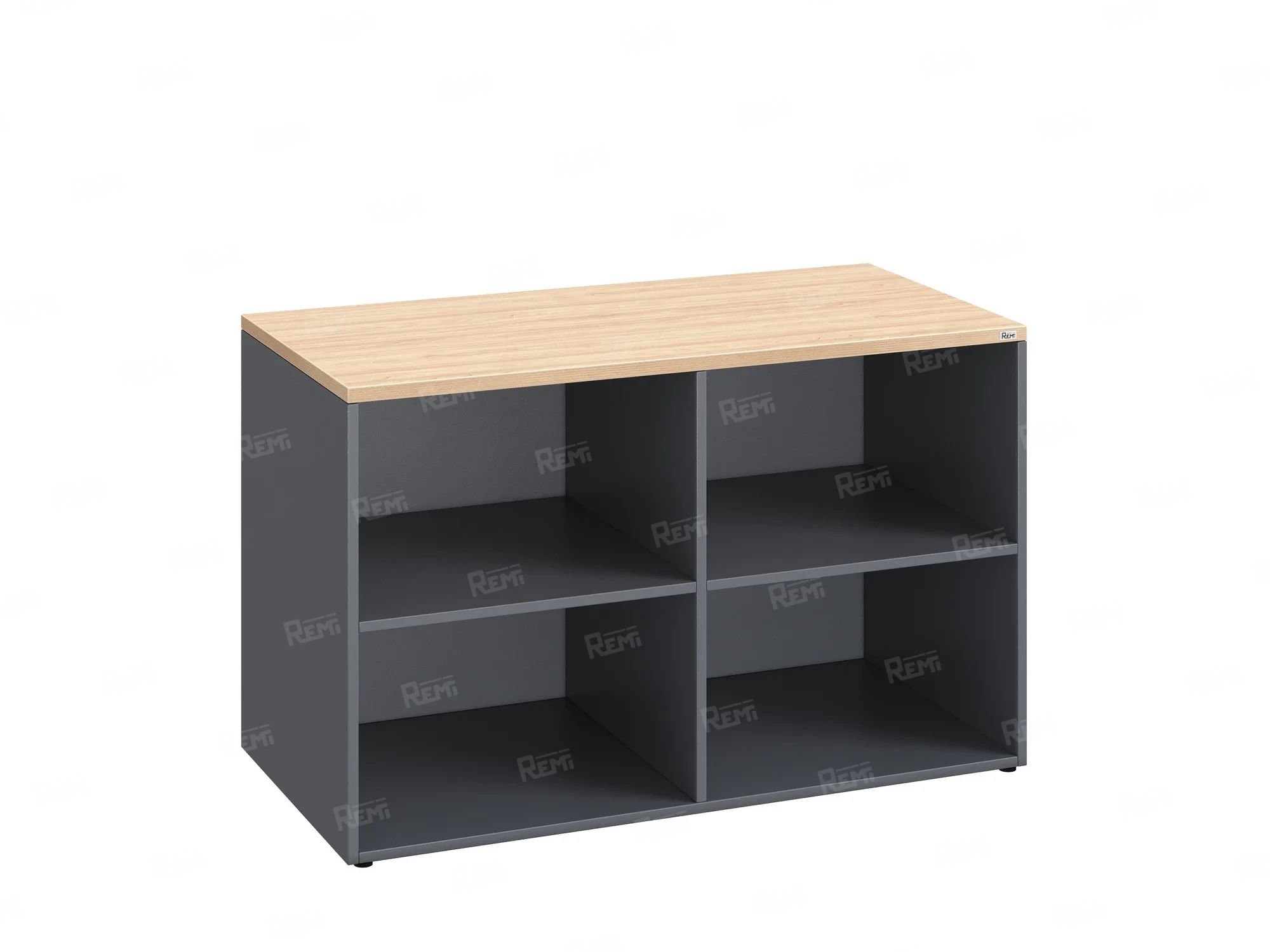 Стеллаж низкий, 4 ячейки 1200х600х750 RM146-12x6 Вяз Швейцарский светлый/Серый