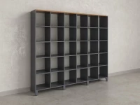 Стеллаж, 30 ячеек 2250х370х1980 RM143-225x37 Дуб Юстус/Серый