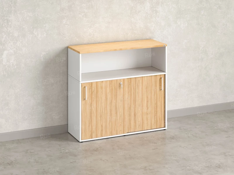 Шкаф-купе низкий, 2 полки с надстройкой, на регулируемых опорах 1200x420x1100 RM127-120x42 Вяз Швейцарский светлый/Белый