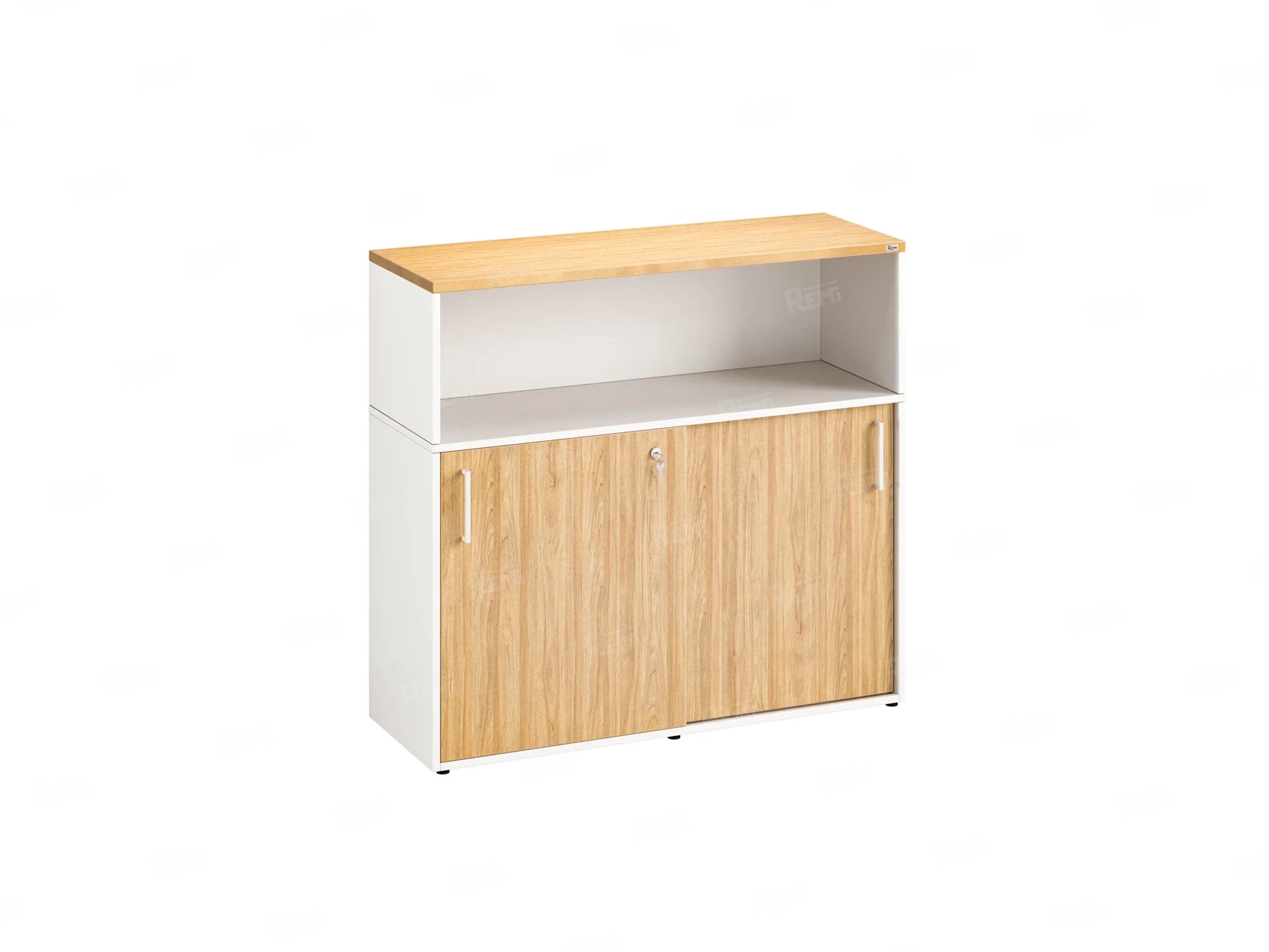 Шкаф-купе низкий, 2 полки с надстройкой, на регулируемых опорах 1200x420x1100 RM127-120x42 Вяз Швейцарский светлый/Белый