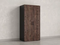Гардероб, на регулируемых опорах, штанга, 1 полка 900x600x1800 RM159-90x60 Дуб Апрельский шоколад/Черный