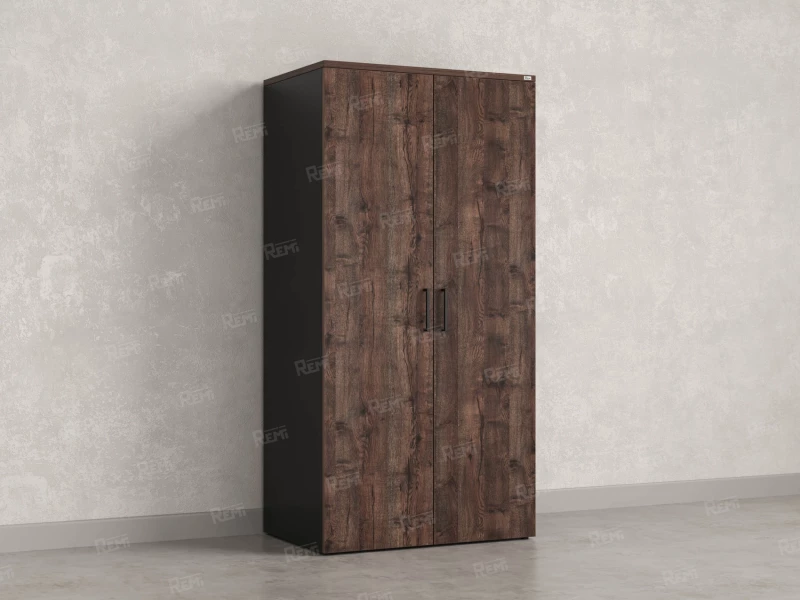 Гардероб, на регулируемых опорах, штанга, 1 полка 900x600x1800 RM159-90x60 Дуб Апрельский шоколад/Черный