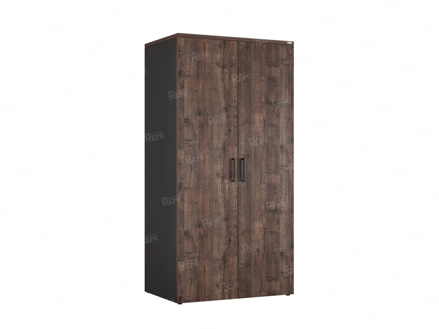 Гардероб, на регулируемых опорах, штанга, 1 полка 900x600x1800 RM159-90x60 Дуб Апрельский шоколад/Черный