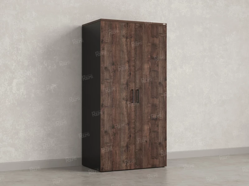 Гардероб, на регулируемых опорах, штанга, 1 полка 900x600x1800 RM159-90x60 Дуб Апрельский шоколад/Черный