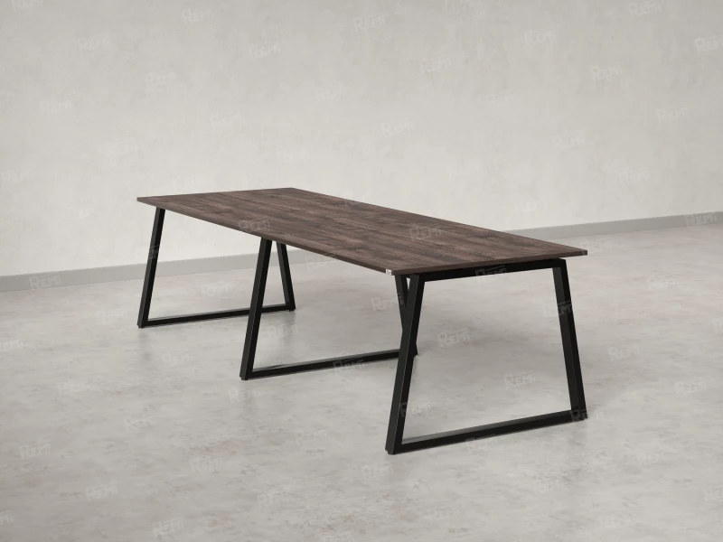 Cтол для переговоров, на A-обазном каркасе 2500x1200x750 RM083-250x120 Дуб Апрельский шоколад/Черный