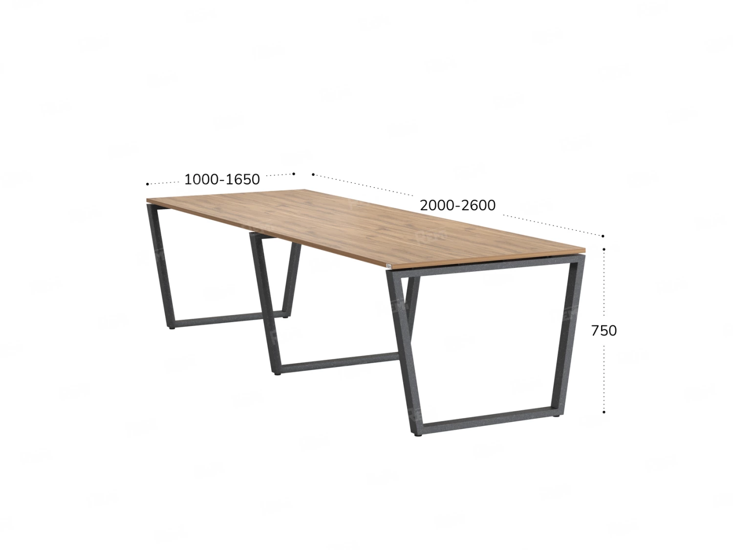 Cтол для переговоров, на V-обазном каркасе 2200x1000x750 RM082-220x100 Дуб Юстус/Серый