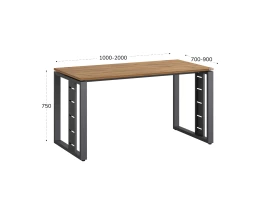 Стол прямой на О-образных опорах 1600x800x750 RM040-16x8 Юстус/Серый
