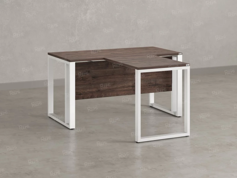 Стол с брифингом на О-образных опорах с экраном ЛДСП RM046-18x8 1800x2600x750 Дуб Апрельский шоколад/Белый