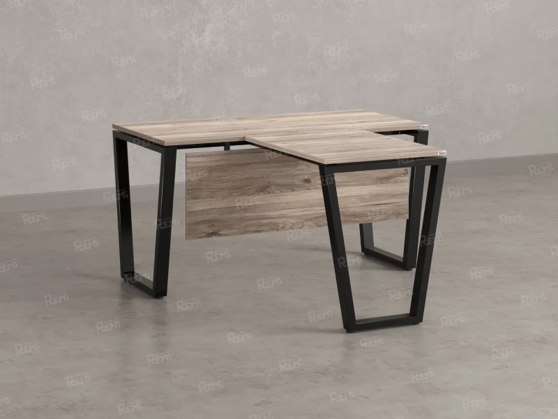 Стол с брифингом с парящей столешницей на U-образных опорах с экраном ЛДСП RM047-10x7 1000x1700x750 Дуб Маувелла/Черный