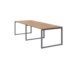 Cтол для переговоров, на О-обазном каркасе 2200x1600x750 RM081-220x160 Дуб Юстус/Серый