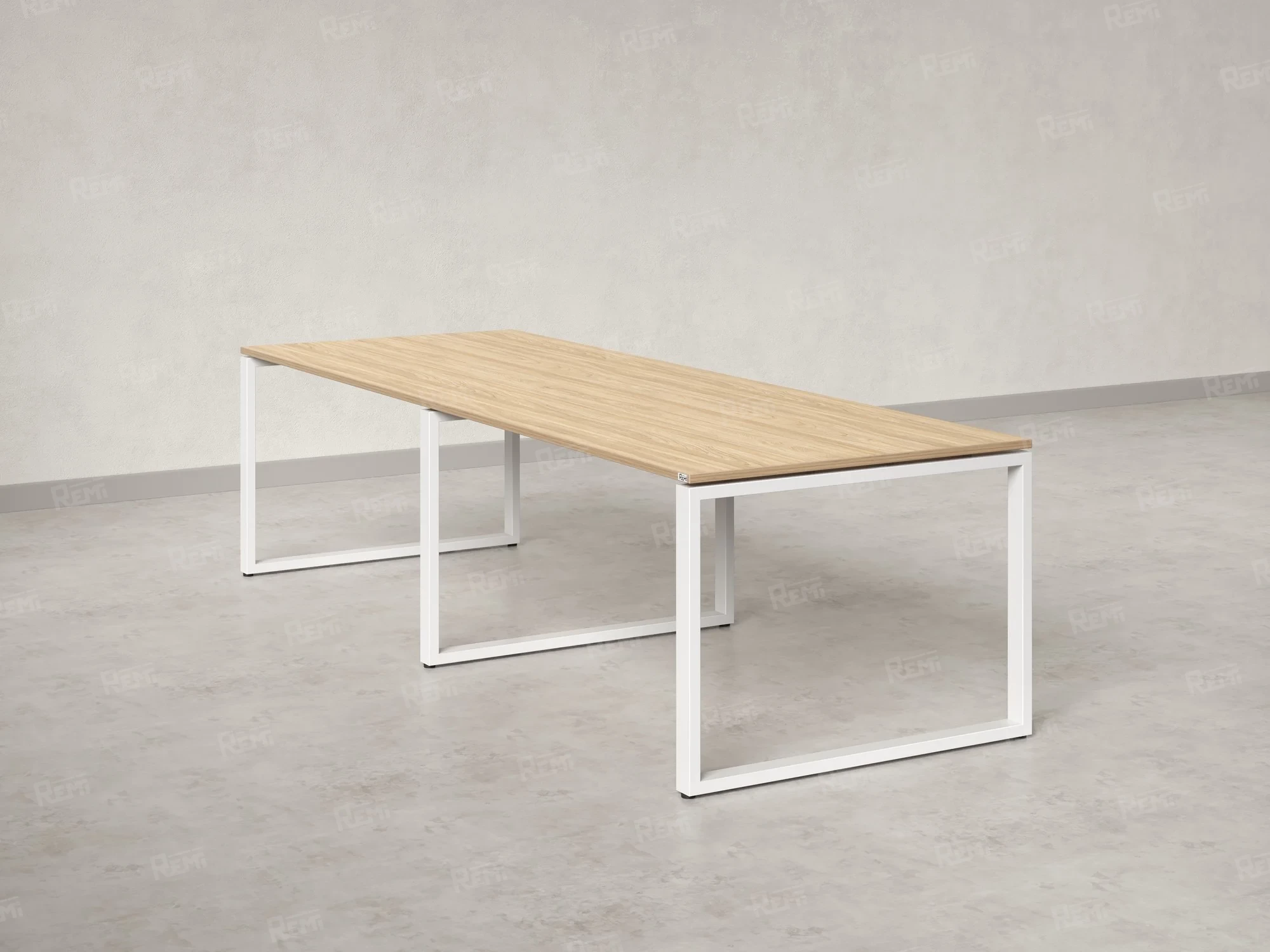 Cтол для переговоров, на О-обазном каркасе 2400x1600x750 RM081-240x160 Вяз Швейцарский светлый/Белый