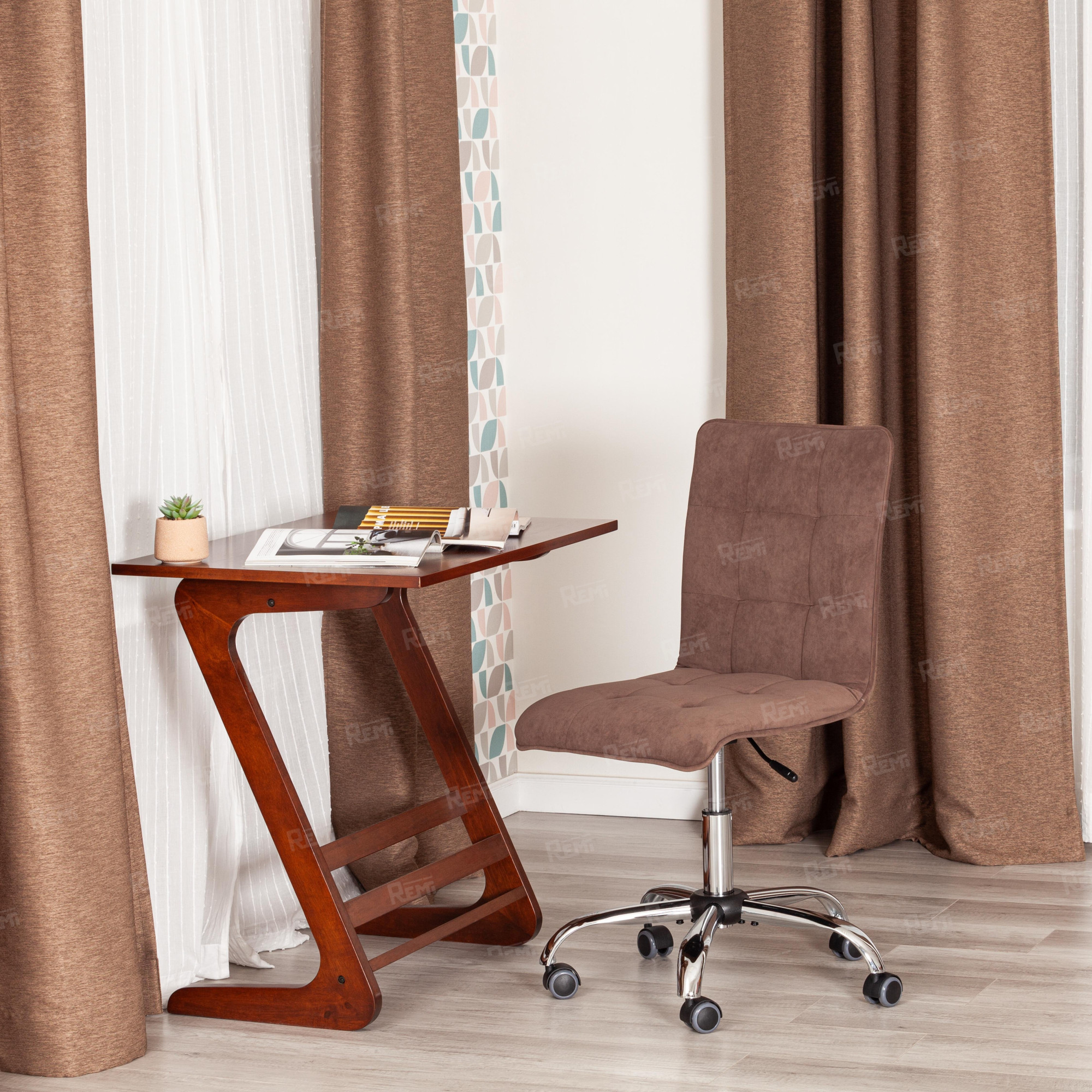 Кресло ZERO Коричневый/Коричневый, Флок (арт. 13500)