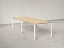 Cтол для переговоров, на П-образном каркасе 2200x1450x750 RM080-220x145 Вяз Швейцарский светлый/Белый
