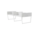 Бенч-система, 4 рабочих места, на U-образных опорах, 8 тканевых экранов 3200x1400x750 RM173-1-16x14 Белый/Белый