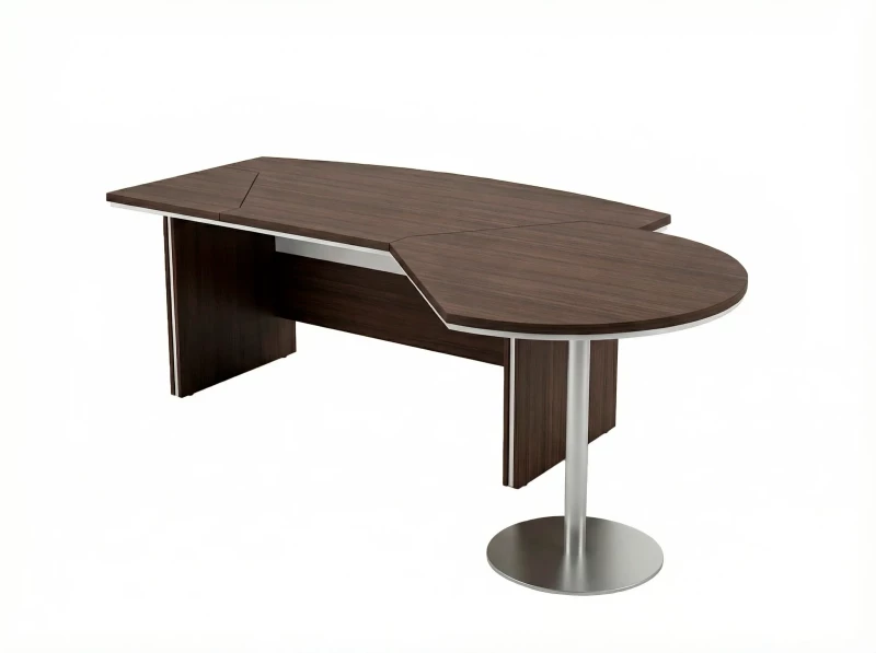 BRL RB069-255x150R Стол руководителя с брифингом правый 2550х1500х760 Венге/Белый