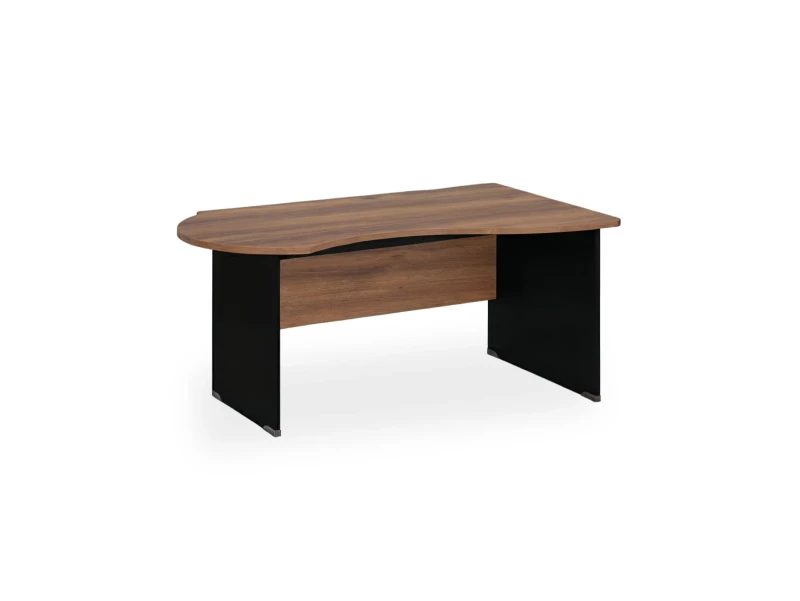 BRL RB004-160х100R Стол асимметричный правый 1600х1000х740 Орех Вармия/Черный