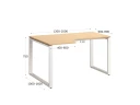 Стол угловой, О-опора, левый 1400x700/900x750, RM055-14x7-9 Вяз Швейцарский светлый/Белый