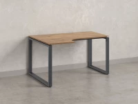 Стол угловой, О-опора, левый 1600x900/1200x750, RM055-16x9-12 Дуб Юстус/Серый