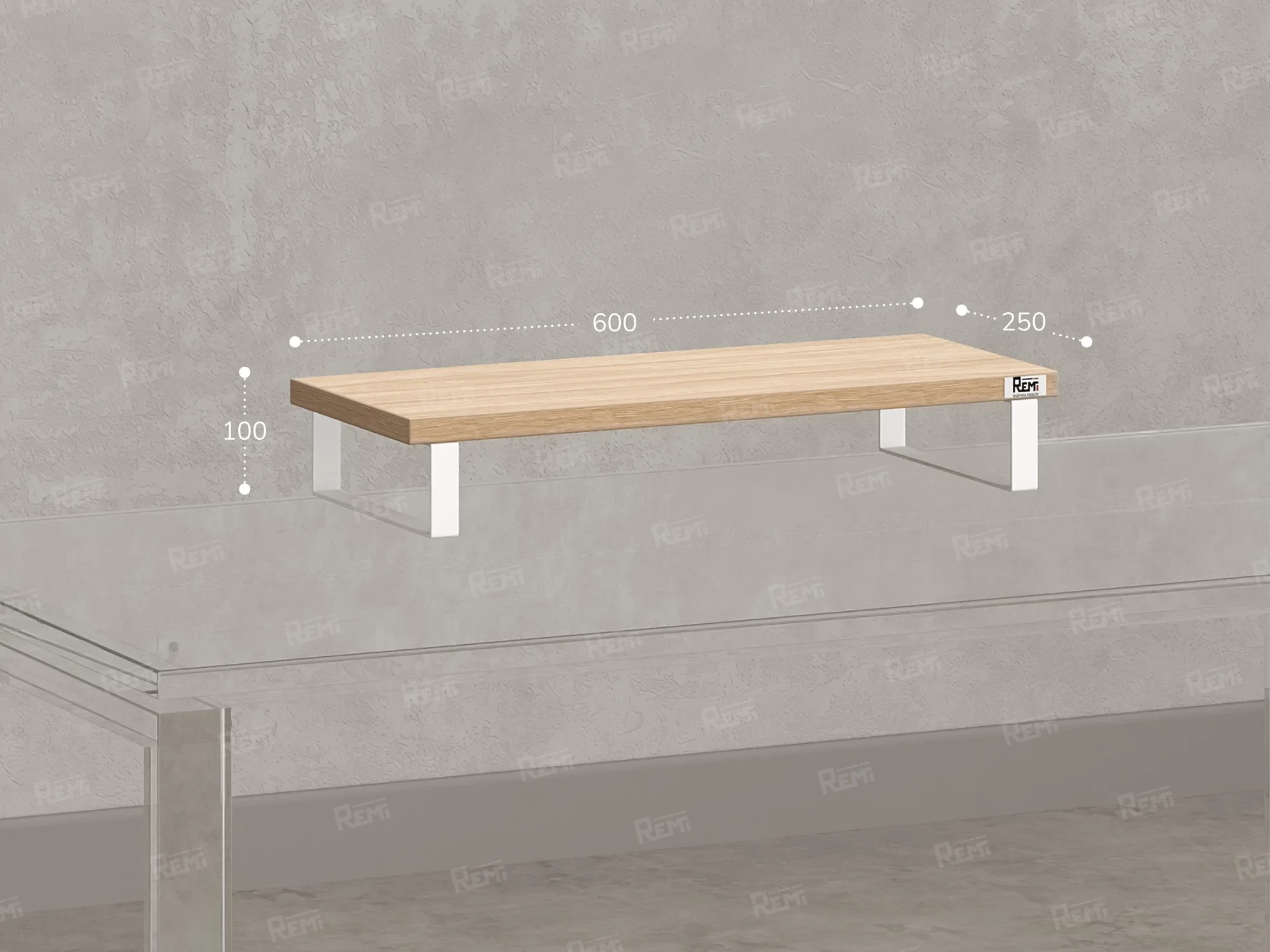 Подставка под монитор 600x250x100 RM209-60x40 Вяз Швейцарский Светлый/Белый