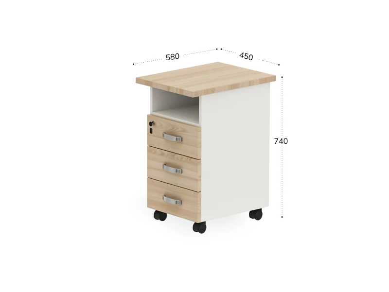 BRL RB091-45х58R Тумба приставная правая 450х580х740 Акация/Белый