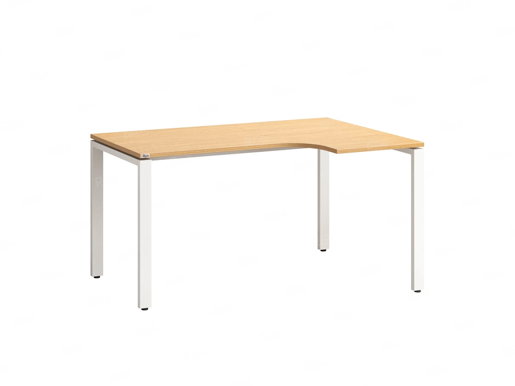 Стол угловой, П-опора, правый 1600x700/900x750, RM052-16x7-9 Вяз Швейцарский светлый/Белый