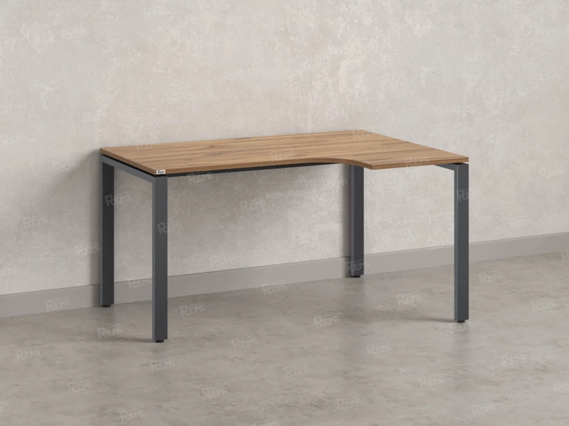 Стол угловой, П-опора, правый 1800x900/1200x750, RM052-18x9-12 Дуб Юстус/Серый