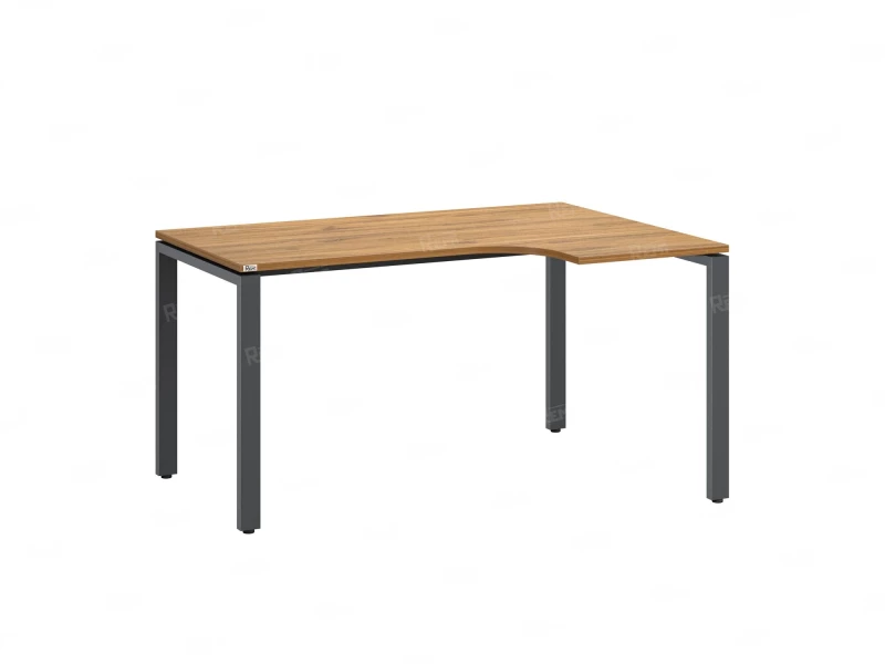 Стол угловой, П-опора, правый 1800x900/1200x750, RM052-18x9-12 Дуб Юстус/Серый