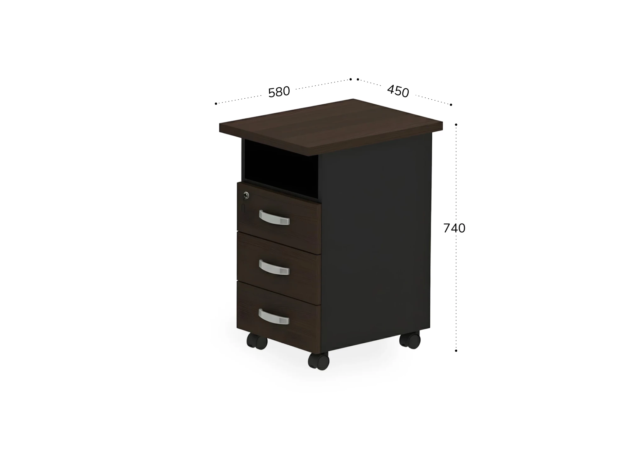 BRL RB091-45х58R Тумба приставная правая 450х580х740 Венге/Черный