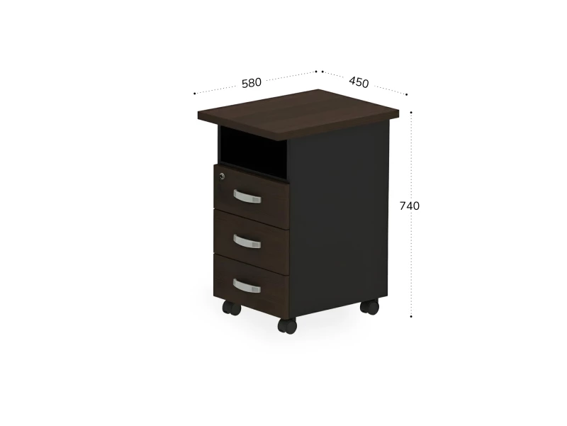 BRL RB091-45х58R Тумба приставная правая 450х580х740 Венге/Черный
