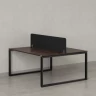 Бенч-система, 2 рабочих места, с одним тканевым экраном 1600x1200x750 RM169-1-16x12 Дуб Апрельский шоколад/Черный