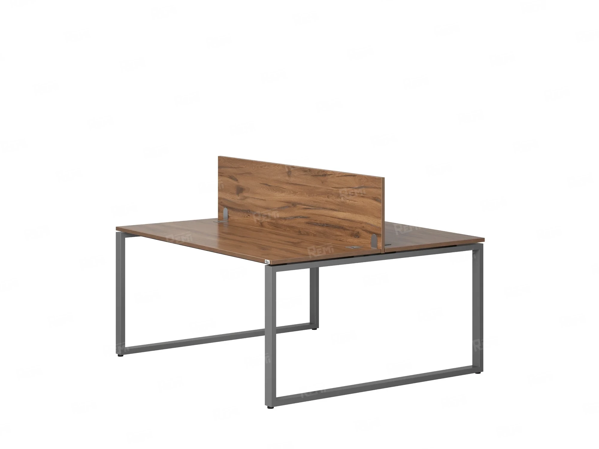 Бенч-система, 2 рабочих места, с одним экраном ЛДСП 1400x1400x750 RM169-2-14x14 Дуб Юстус/Серый