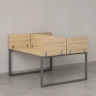 Бенч-система, 2 рабочих места, 5 ЛДСП экранов 1600x1600x750 RM169-4-16x16 Вяз Швейцарский светлый/Серый
