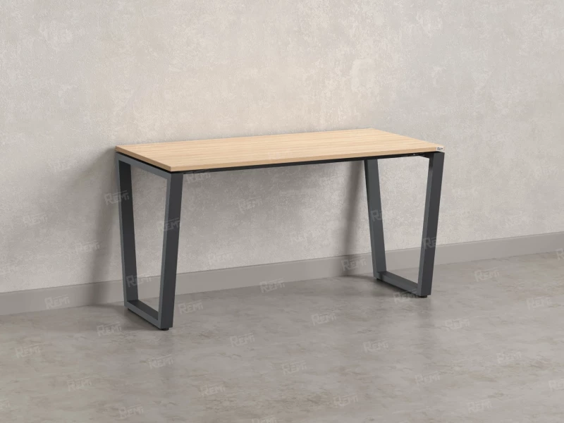 Стол прямой на U-образных опорах 1200x700x750 RM003-12x7 Вяз Швейцарский светлый/Серый