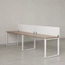 Бенч-система в 1 ряд, 2 рабочих места 2 тканевых экранов 2700x600x750 RM168-3-27x6 Дуб Юстус/Белый