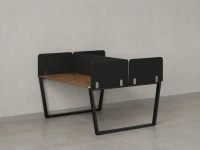 Бенч-система, 2 рабочих места, 5 тканевых экранов 1800x1200x750 RM172-3-18x12 Дуб Юстус/Черный