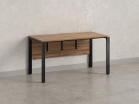 Стол прямой на П-образных опорах, экран ЛДСП 1400x600x750 RM005-14x6 Дуб Юстус/Черный