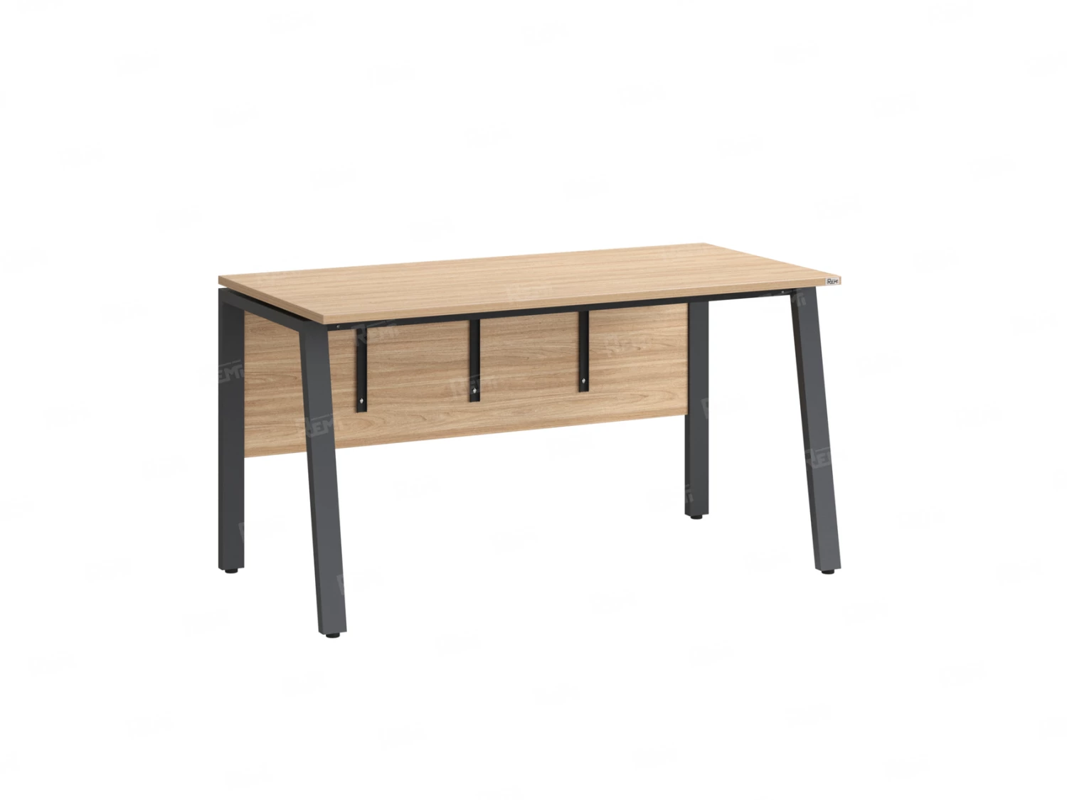 Стол прямой, Л-опора, экран ЛДСП,парящая стол-ца 800x700x750 RM009-8x7 Вяз Швейцарский светлый/Серый