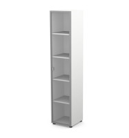Шкаф узкий, RE099 З/С ХДФ 39,9x42x197 см Белый/Белый, Серия Еврова | Europe