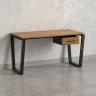 Стол прямой с подвесной тумбой, U-опора 2000x700x750 RM034-20x7 Дуб Юстус/Черный